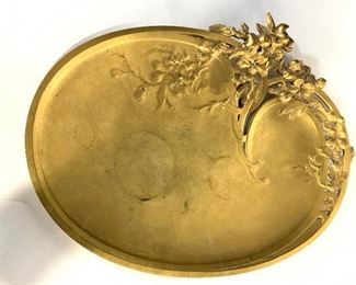 ARNOUX Signed 19th Century Gilded Bronze Platter