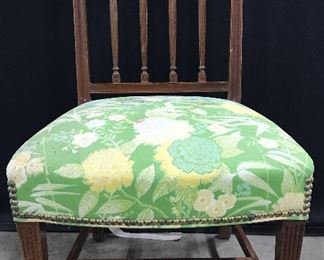 Vintage Leather Upholstered Side Chair