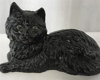 Hand Painted Cast Iron Cat Sculpture