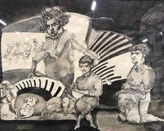 Signed Pen & Ink Drawing of Beethoven ‘67