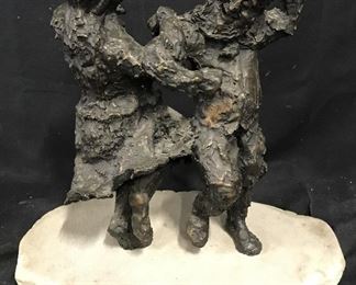 Bronze Statue with Marble Base