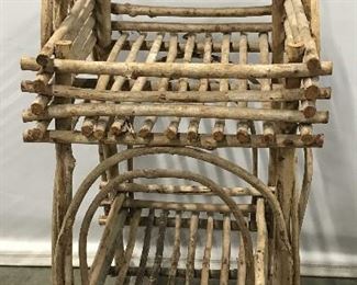 Antique Handcrafted Wood Plant Stand Side Table