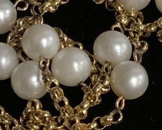 14 KT Yellow Gold & Pearl Necklace