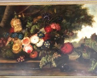 JOSEPHINE Signed Oversized Still Life Oil Canvas