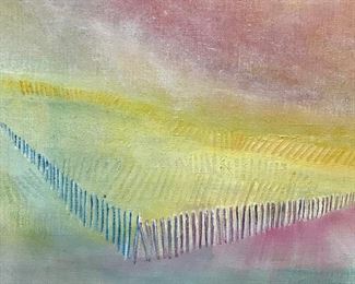 SIEGEL Signed Abstract Pastel Oil on Canvas ‘71