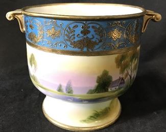 Antique Hand Painted Porcelain Vessel, JAPAN