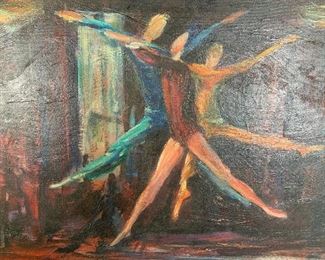 HASENFLUG Signed Oil Painting 1959, Dancers