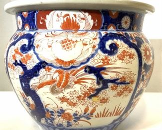 Oversize Vntg Asian Jardiniere Porcelain Planter