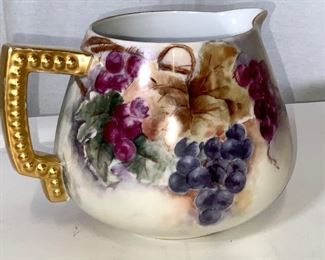Hand Painted Porcelain Cider Pitcher