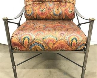 Set 2 WOODARD Steel Armchair & Ottoman