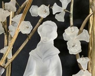 Pair Italian Art Glass Asian Motif Tabletop Lamps