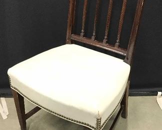 Vintage Leather Upholstered Side Chair