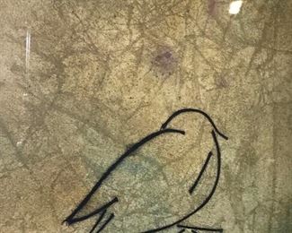 O’MALLEY Signed Ltd Ed Charcoal Litho ‘Black Bird’