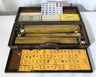 Antique Bakelite Mahjong Set W Case
