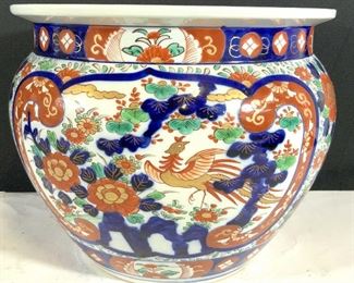 Oversized Vintage Signed Asian Porcelain Planter