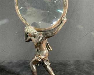 MAITLAND SMITH Bronze God Atlas Standing Magnifier