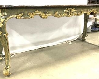 EMILIA INTERIORS Inc Ornate Wood Top Console Table