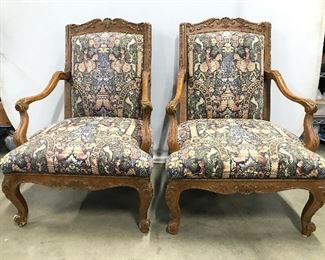 BAKER FURNITURE Vintage Louis XV Bergere Armchairs