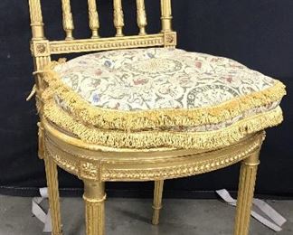 Antique French Louis XVI Gold Leafed Chair