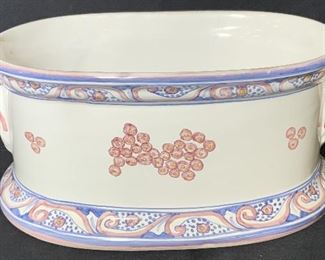 Laterrime Signed Hand Painted Cache Pot Portugal