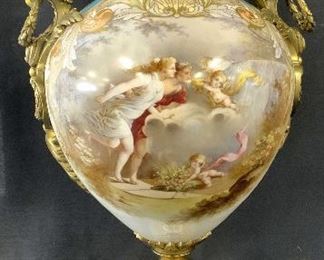 Sgnd QUENTIN SÈVRES Grand Antique Porcelain Urn