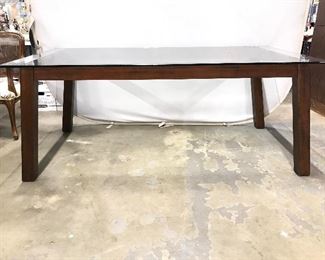 Glass Top Mid Century Modern Dining Table