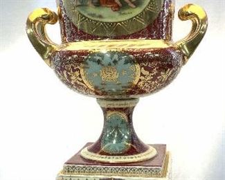 Signed KAUFMANN Empire Vase Gilt Porcelain Lamp