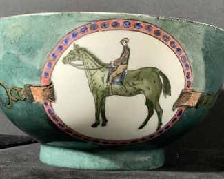 WBI Vintage Ceramic Hand Painted Polo Horse Bowl