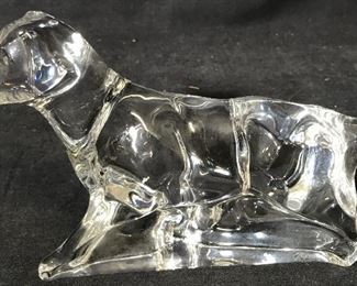 BACCARAT French Signed Crystal Dog Statue