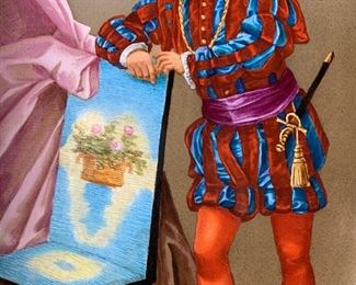 Antique JB Signed Tempera Painting