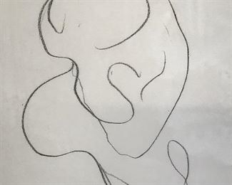 Abstract Minimalist Graphite Figural Drawing