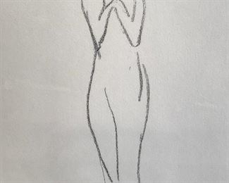 Abstract Minimalist Graphite Figural Drawing