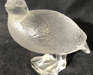 Crystal Quail Figural Statue