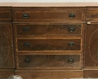 Vintage Wooden Sideboard W Drawer