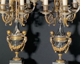 Pair BREVETTATO Antique Grand Italian Candelabras