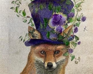 KELLY STEVENS-MCLAUGHLAN Fox Mad Hatter Lithograph