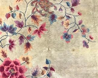 Vintage Handmade Chinese Art Deco Wool Pile Rug