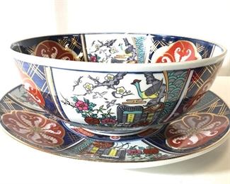 Set 2 IMARI Japanese Porcelain Serving Bowl, Plate