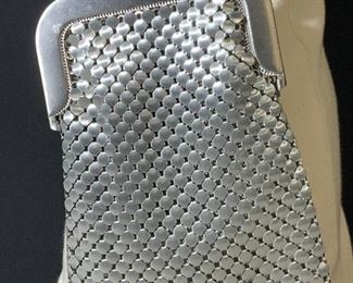 WHITING & DAVIS Co. Silver Tone Mesh Shoulder Bag