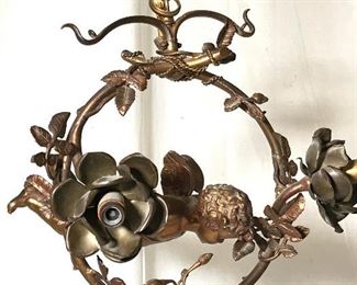 Antique Gilt Bronze Cherub Chandelier
