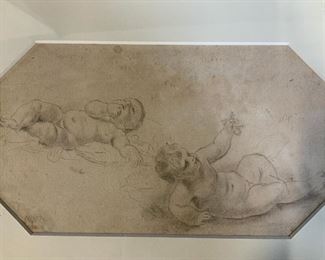 PIERRE LOWAL Puttis Pencil Drawing