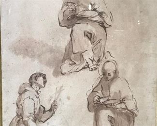 GIOVANNI BATTISTA Paggi 16th Cen. Ink Drawing