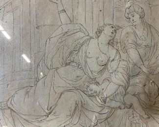 Antique Classical Ink Drawing