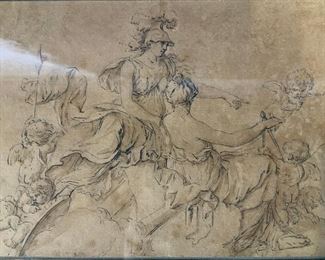 Signed Ink Drawing AFTER FRANCOIS BOUCHER