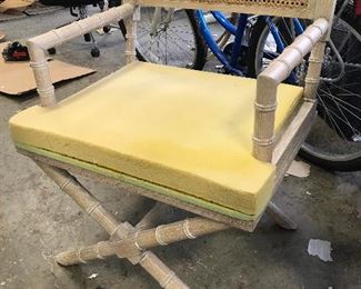 Pair Caned Back Wooden Directors Chairs