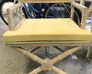 Pair Caned Back Wooden Directors Chairs