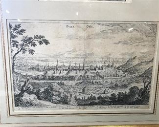 Framed German & Latin Engravings