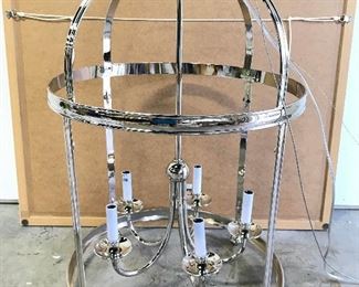 Birdcage Style Chrome 5 Arm Chandelier