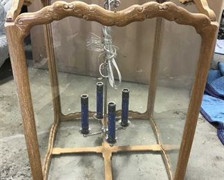 Wood & Metal Windowed Chandelier