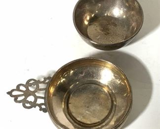 Lot 2 GORHAM Antique Sterling Baby Porridge Bowls